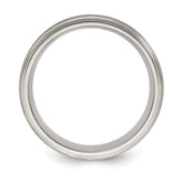 Edward Mirell Two-Tone Titanium Wedding Band with Sterling Silver Inlay